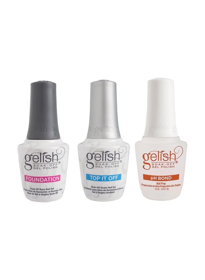 Gelish Harmony Foundation Base, Top It Off And ph Bond Set Clear  - Image 1