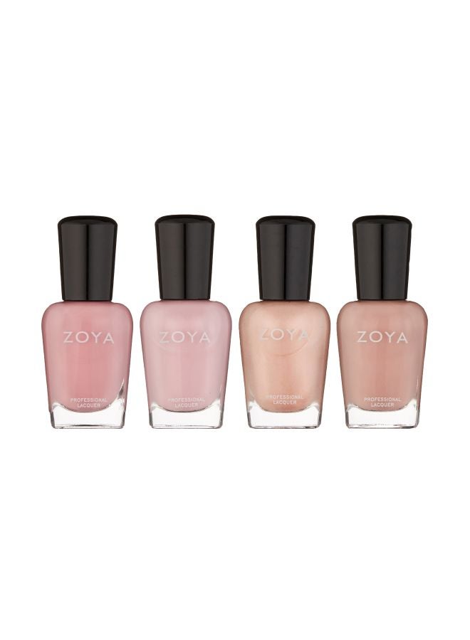 Zoya 4-Piece Professional Lacquer Nail Polish Set Multicolour  - Image 1
