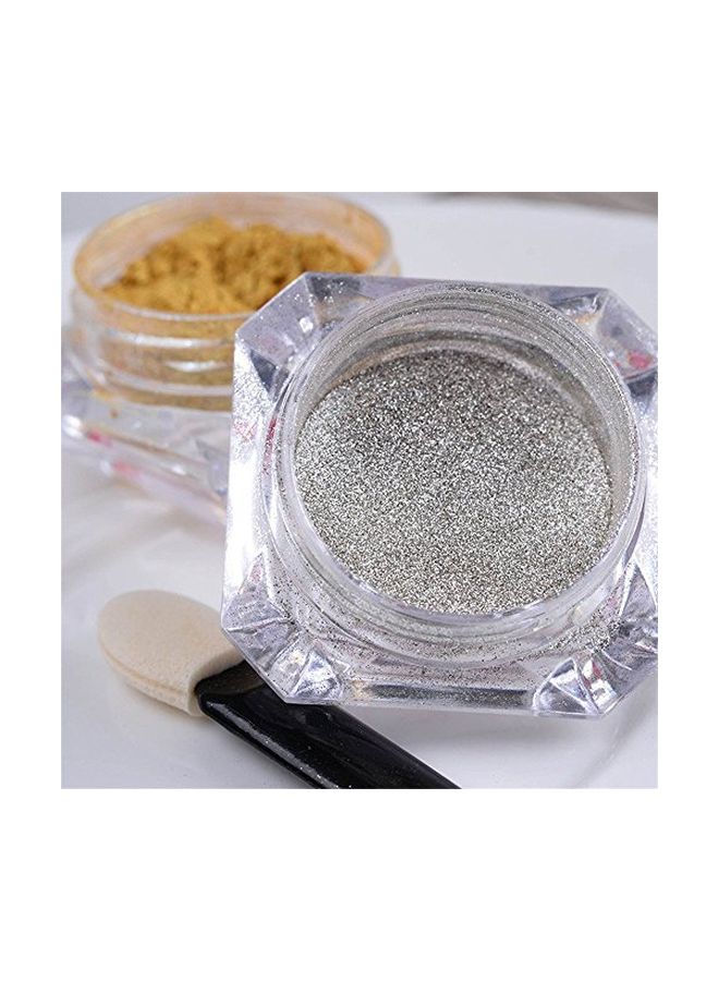 Hisight Pack Of 2 Nail Glitter Powder Gold/Silver - Image 3