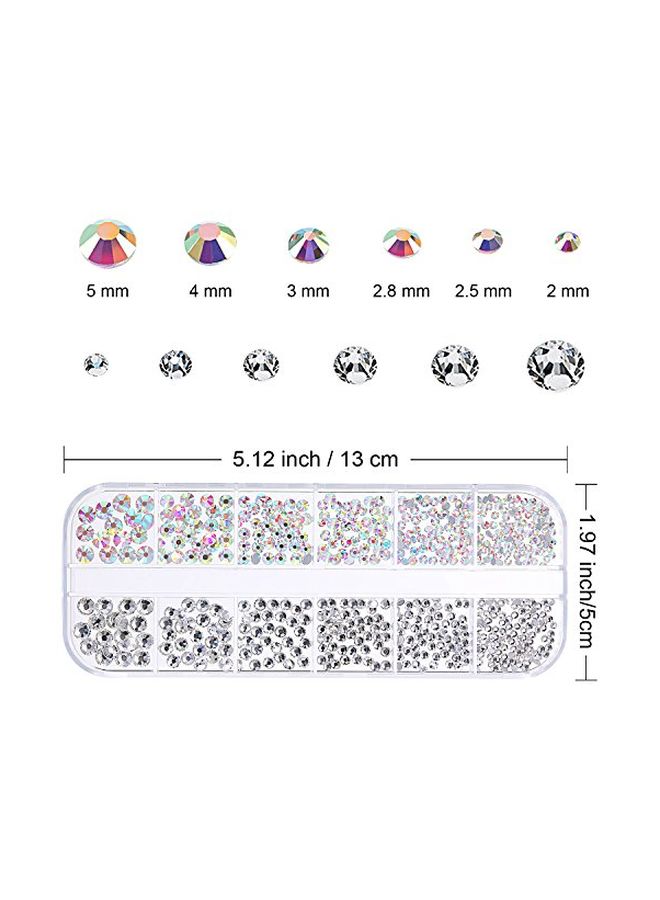تيكيونايت مجموعة أحجار الراين لتزيين الأظافر مع ﻣﻠﻘﻄﻴﻦ وعلبة تخزين وتنظيم متعدد الألوان - Image 2