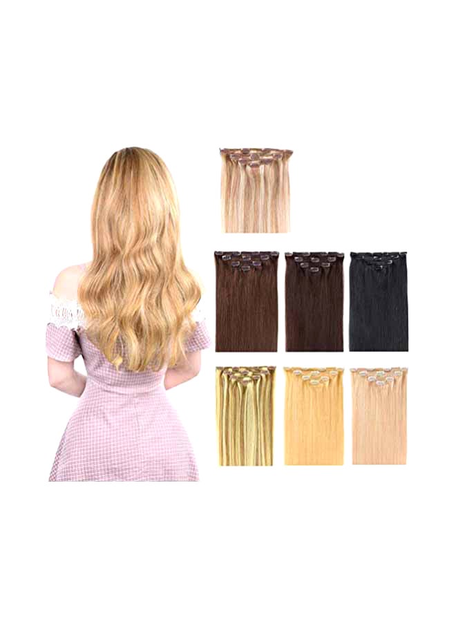 Winsky 4-Piece Balayage Clip In Human Hair Ecxtension Set Brown