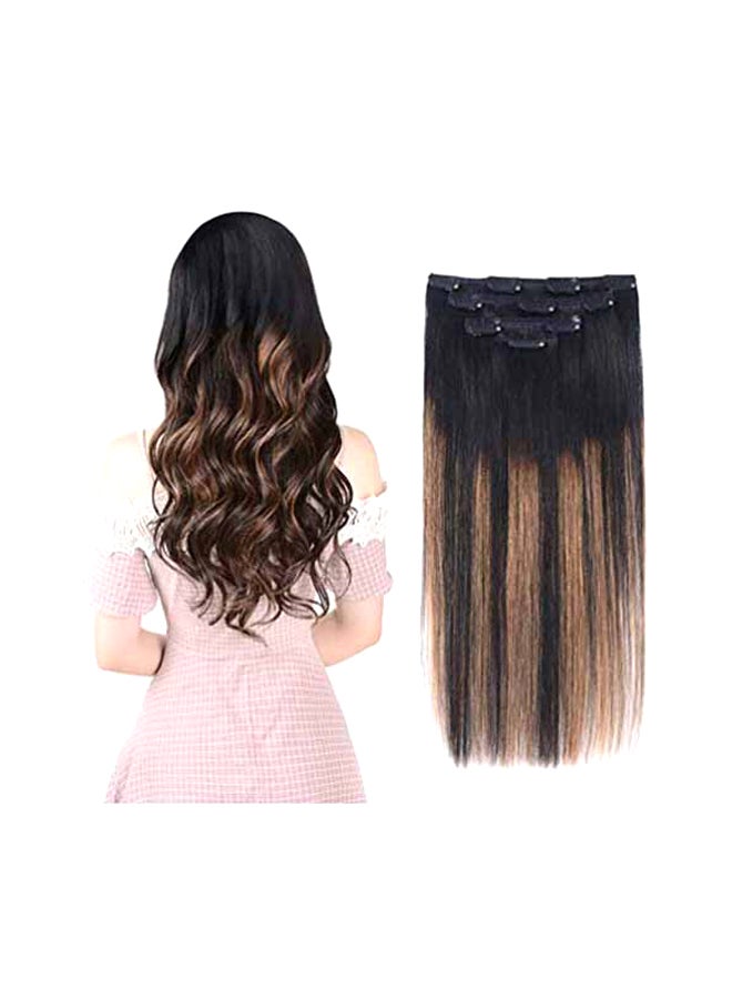 وينسكاي مجموعة وصلات شعر طبيعي بمشبك للتثبيت مكونة من 4 قطع أسود