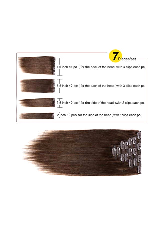 فااال وصلة شعر ريمي أملس مزود بمشبك بني 16بوصة - Image 3