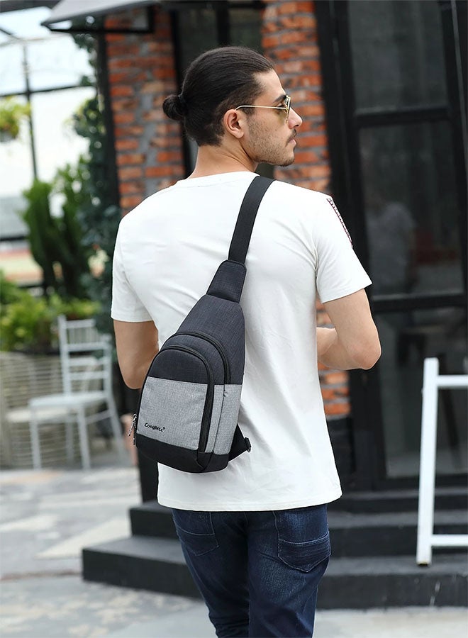 حقيبة صدر مضادة للماء أسود/ رمادي - Image 4