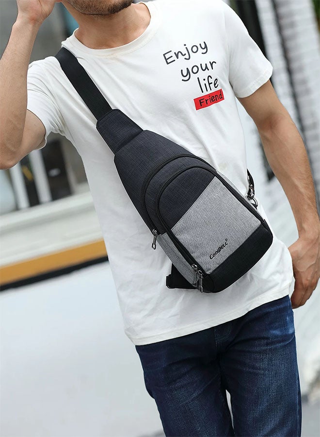 حقيبة صدر مضادة للماء أسود/ رمادي - Image 5