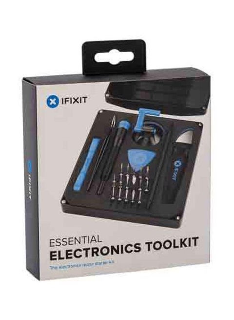 Essential Electronics Tool Kit Silver/Black/Blue