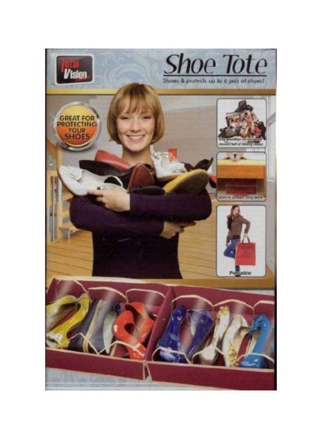 Shoe Tote Portable Shoe Organiser Red 1.8x12.2x7.3inch 