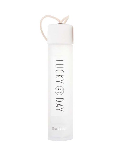 Glass Water Bottle For Hot And Cold Drinks White 360ml