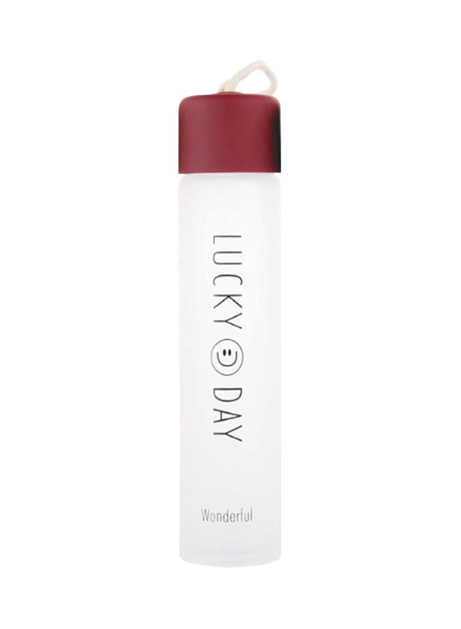 Glass Water Bottle For Hot And Cold Drinks White/Red 360ml