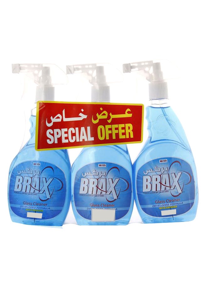 Brax - Pack Of 3 Ammonia Glass Cleaner Blue 50ml - Image 1
