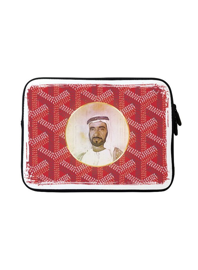 Stylizedd The Wise Sheikh Zayed Designer Sleeve With Strap For Apple MacBook Red/Black - Image 1