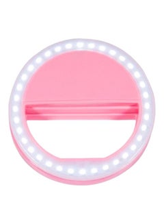 Generic LED Ring Flash Light for Smartphone Pink/White  - Image 1