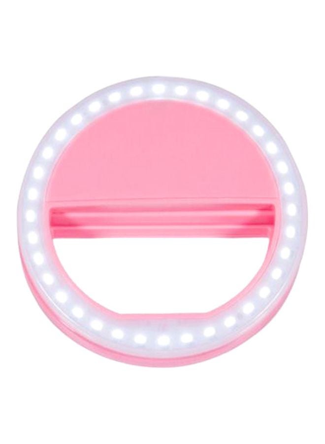Generic LED Ring Flash Light for Smartphone Pink/White  - Image 1