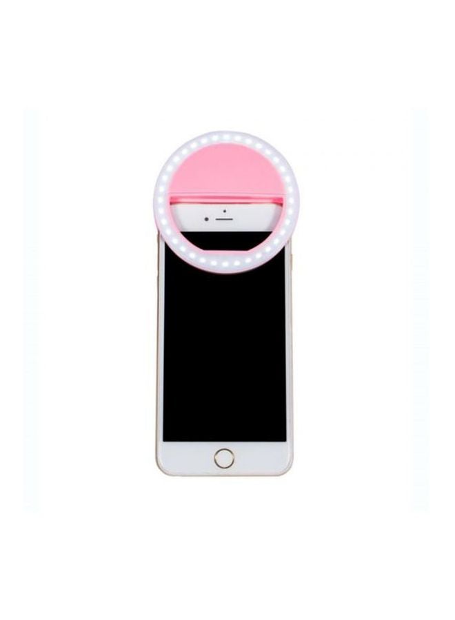 Generic LED Ring Flash Light for Smartphone Pink/White  - Image 2