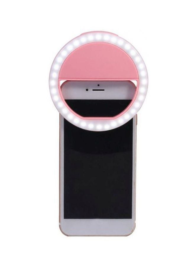 Generic LED Ring Flash Light for Smartphone Pink/White  - Image 2