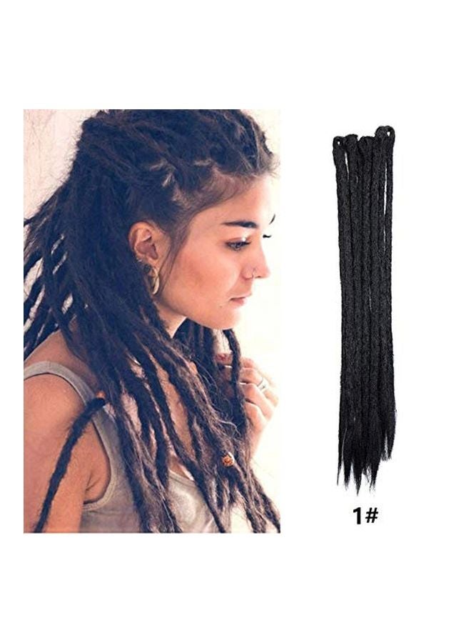 DSOAR 12-Piece Dreadlocks Synthetic Hair Extension Strands Black 20inch - Image 2
