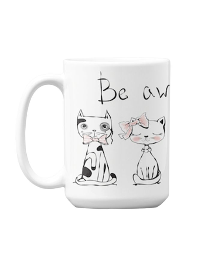Atiq Premium Printed Ceramic Coffee Mug White 350ml - Image 1