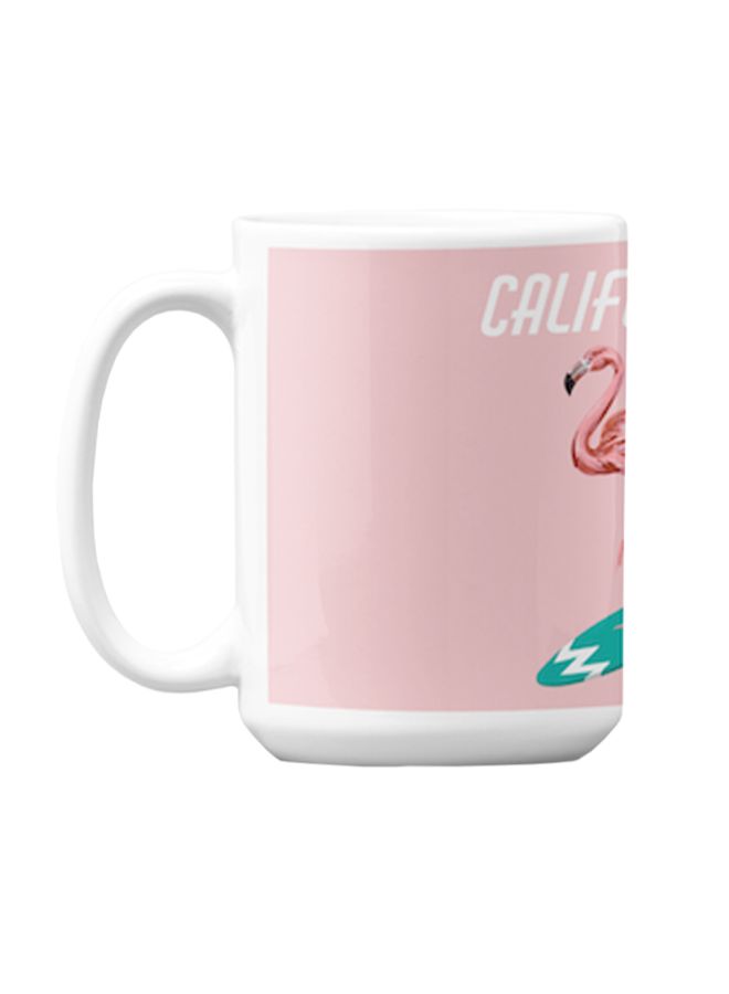 Atiq Premium Printed Ceramic Coffee Mug White/Pink 350ml - Image 1