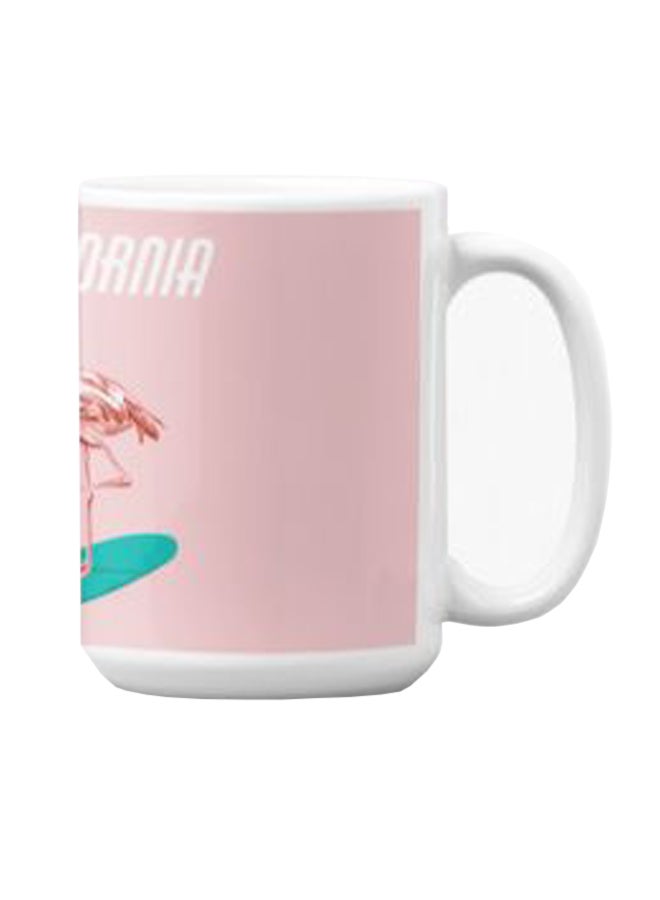 Atiq Premium Printed Ceramic Coffee Mug White/Pink 350ml - Image 3