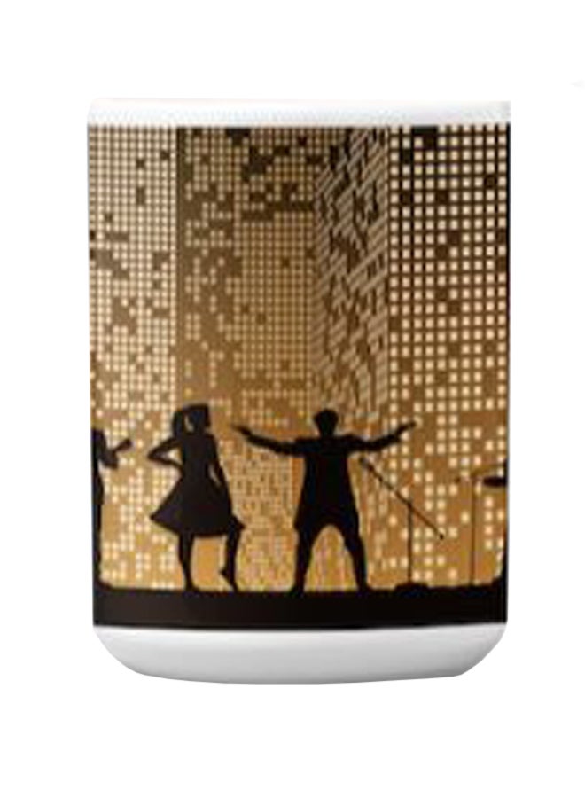 Atiq Premium Printed Ceramic Coffee Mug White/Brown 350ml - Image 2