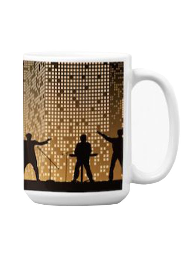 Atiq Premium Printed Ceramic Coffee Mug White/Brown 350ml - Image 3