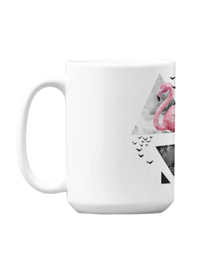 أتيك كوب قهوة جودة ممتازة من السيراميك بطبعة أبيض 350ملليلتر - Image 1