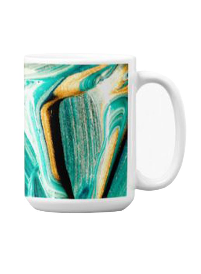 Atiq Premium Printed Ceramic Coffee Mug White/Green 350ml - Image 3