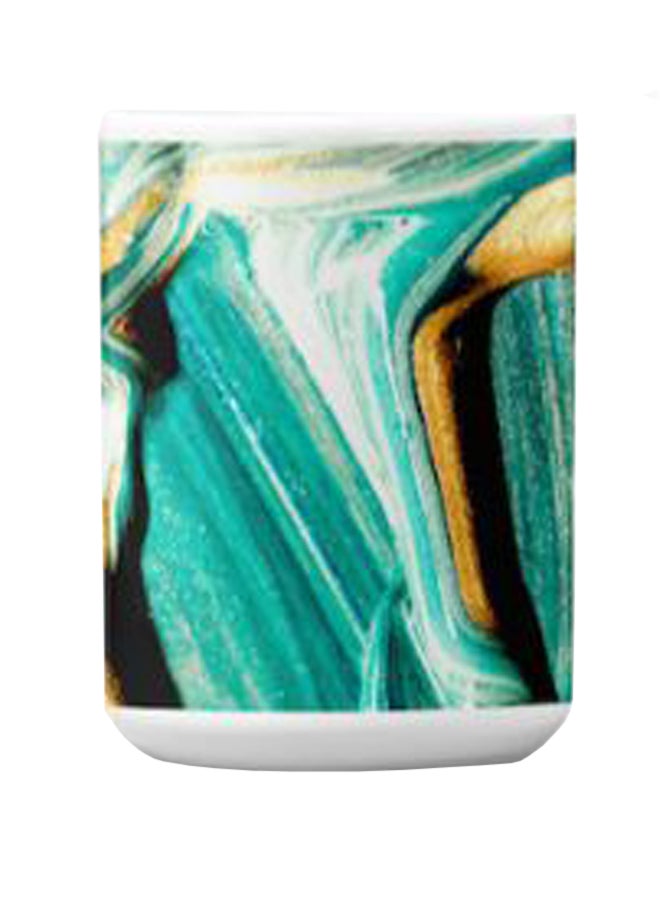 Atiq Premium Printed Ceramic Coffee Mug White/Green 350ml - Image 2
