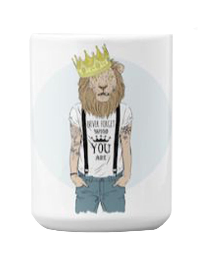 أتيك كوب قهوة جودة ممتازة من السيراميك بطبعة أبيض 350ملليلتر - Image 2