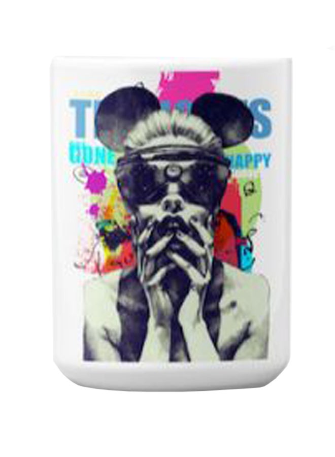 أتيك كوب قهوة جودة ممتازة من السيراميك بطبعة أبيض 350ملليلتر - Image 2