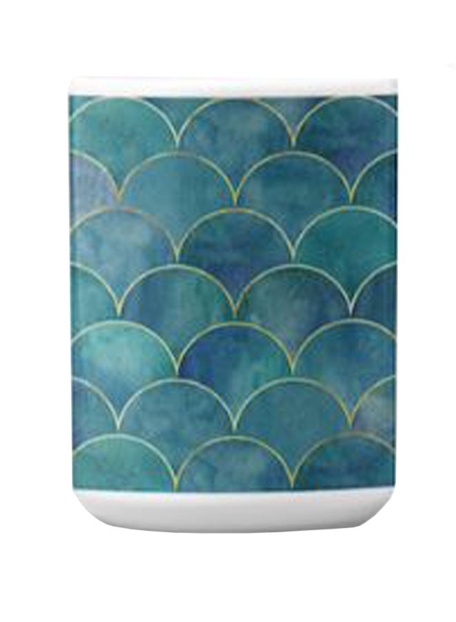Atiq Premium Printed Ceramic Coffee Mug White/Green 350ml - Image 2