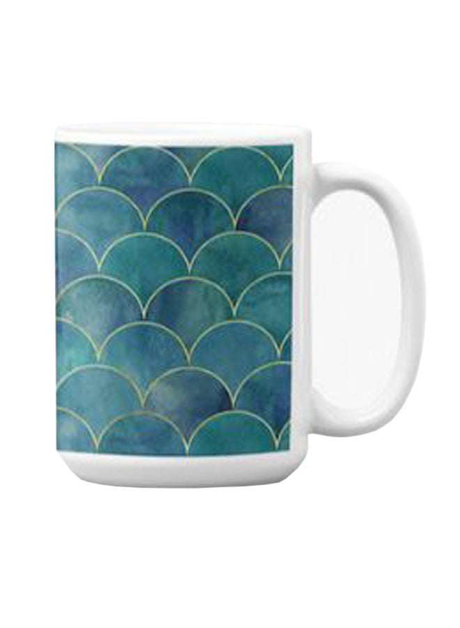 Atiq Premium Printed Ceramic Coffee Mug White/Green 350ml - Image 3