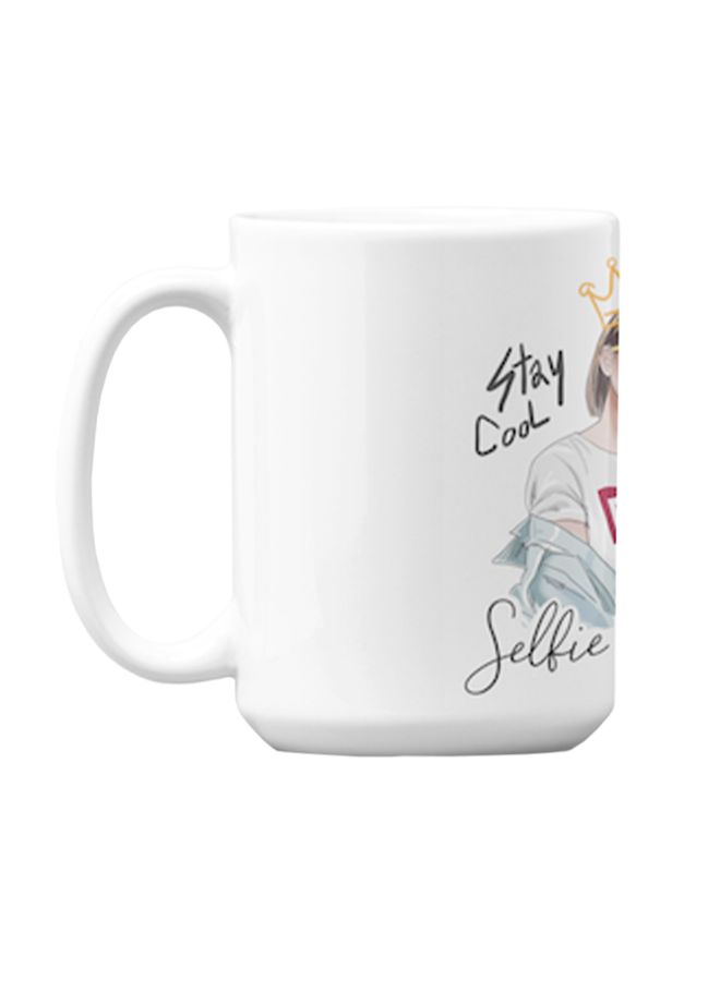 Atiq Premium Printed Ceramic Coffee Mug White 350ml - Image 1