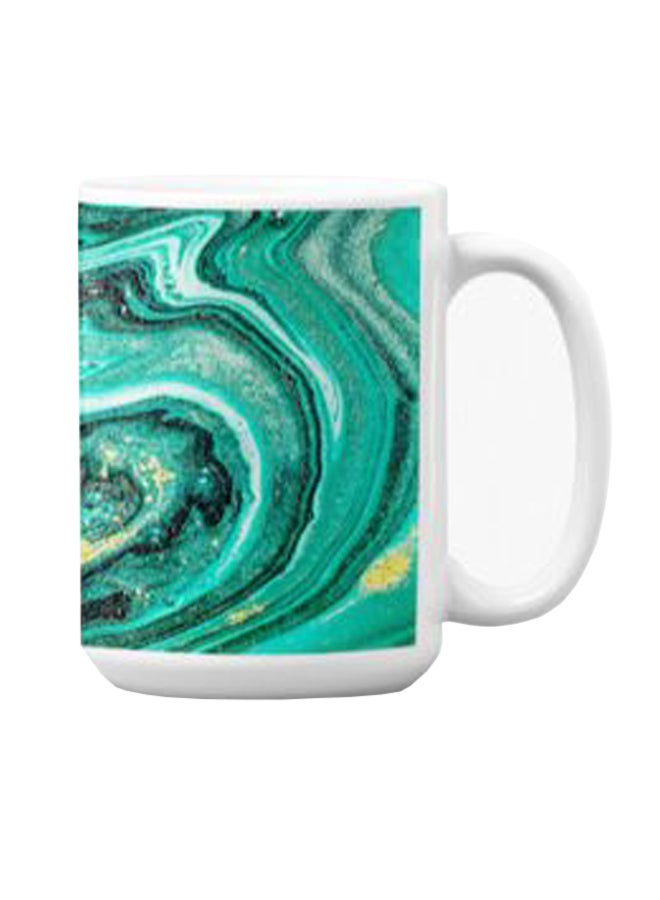 Atiq Premium Printed Ceramic Coffee Mug White/Green 350ml - Image 3
