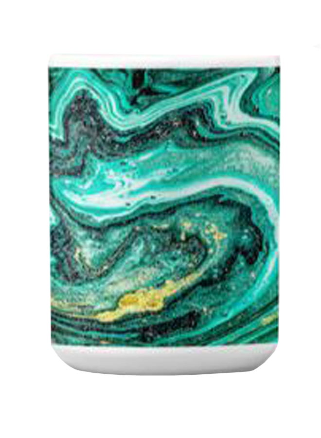 Atiq Premium Printed Ceramic Coffee Mug White/Green 350ml - Image 2