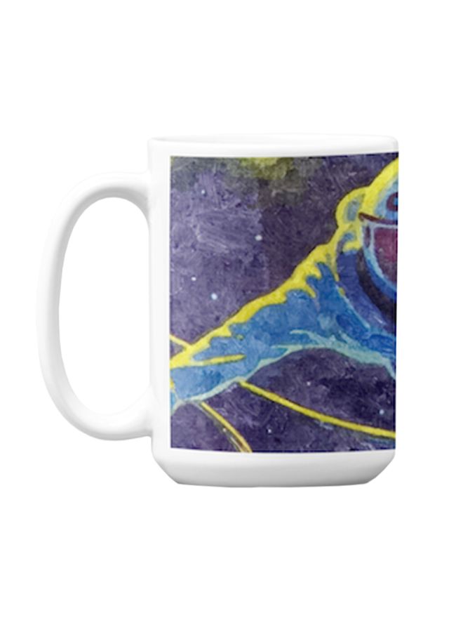 Atiq Premium Printed Ceramic Coffee Mug White/Blue 350ml - Image 1