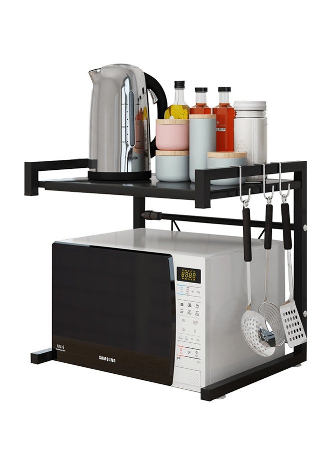 Carbon Steel Microwave Oven Rack Shelf Black 43x43x6cm - Image 2