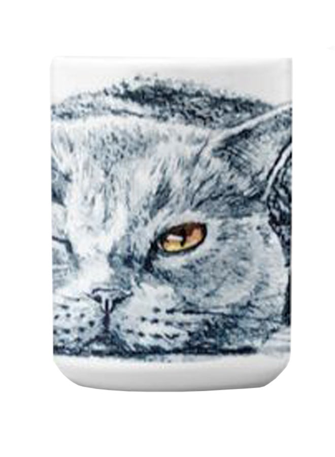 أتيك كوب قهوة جودة ممتازة من السيراميك بطبعة أبيض 350ملليلتر - Image 2