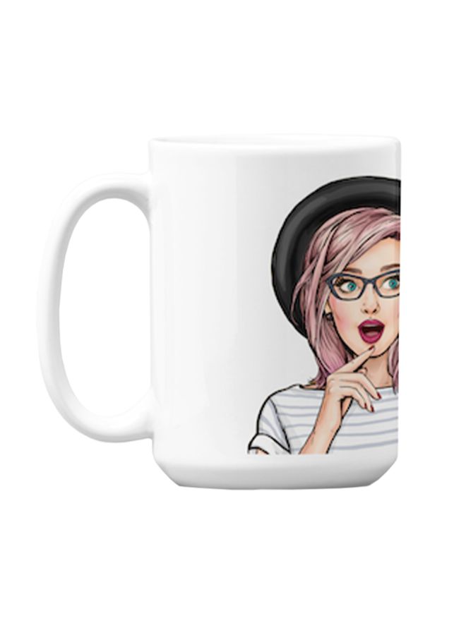 Atiq Premium Printed Ceramic Coffee Mug White 350ml - Image 1