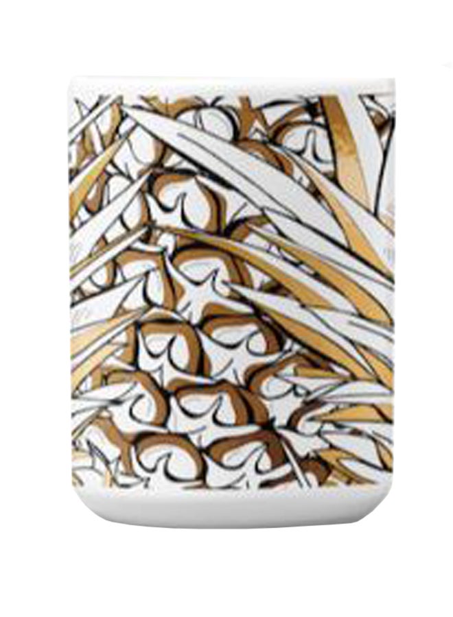 Atiq Premium Printed Ceramic Coffee Mug White/Golden 350ml - Image 2
