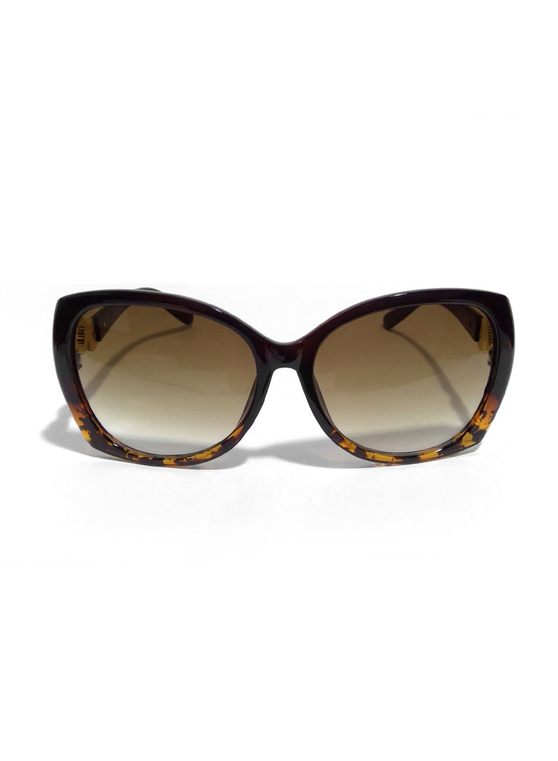 Generic Women's Stylish Rounded Sunglasses with Stones in Temple  - Image 2
