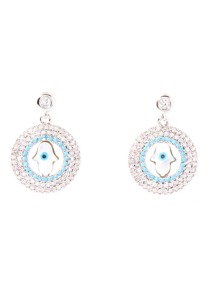 Infinity Jewels 2-Piece Silver Plated Fatima Hand Necklace And Earrings Set - Image 2