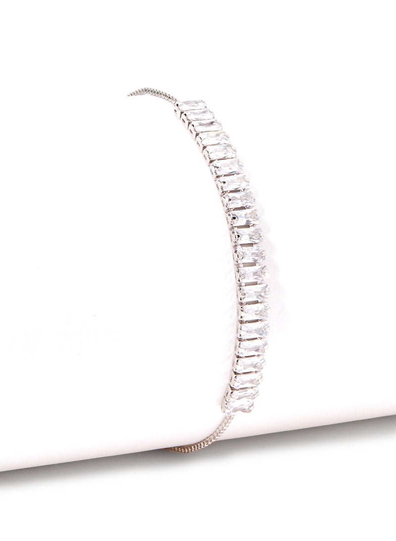 Infinity Jewels Silver Plated Chain Bracelet - Image 1