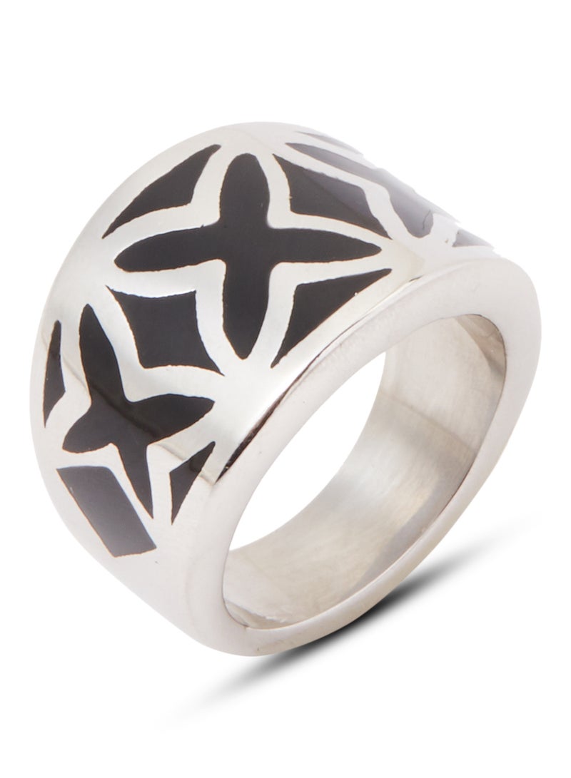 Infinity Jewels Stainless Steel Enamel Cross Ring - Image 1