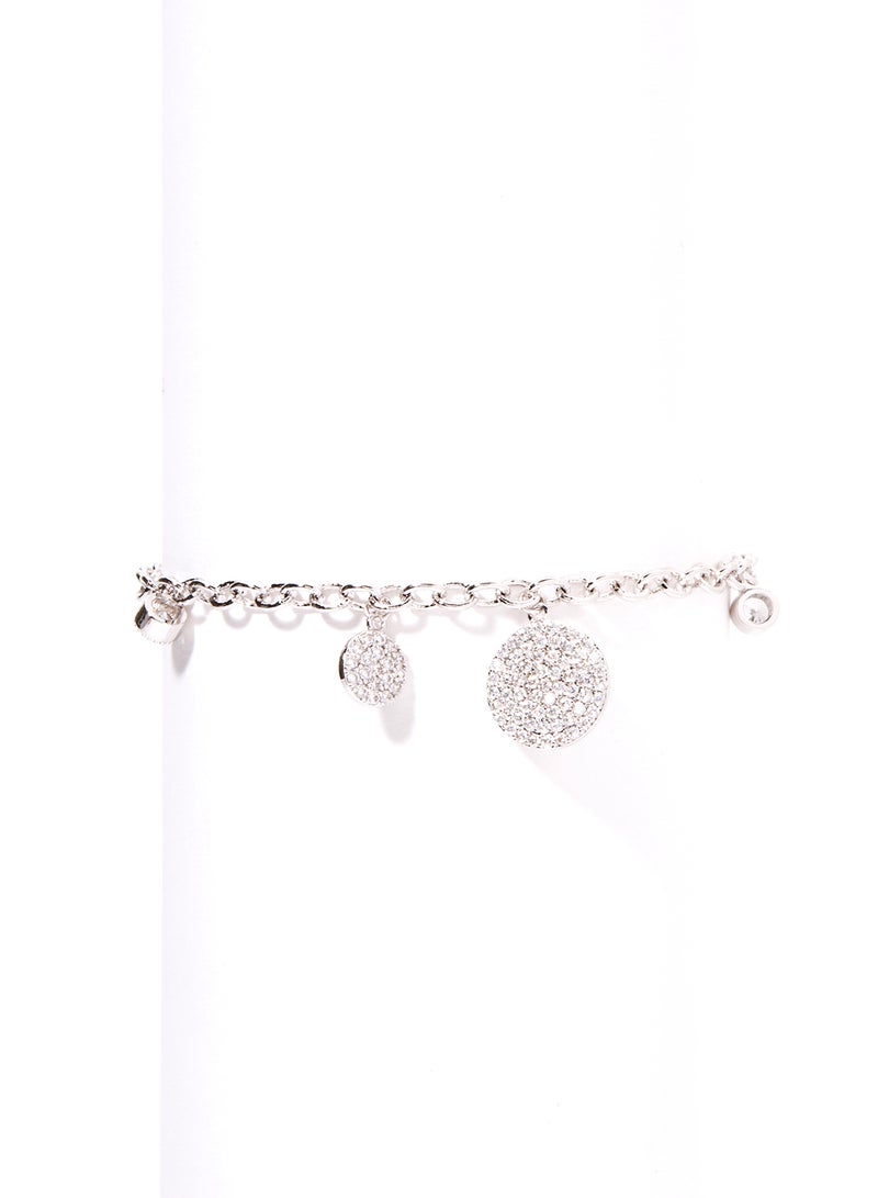Infinity Jewels Women'S Silver Plated Crystal Chain Bracelet-Byssl077228-Silver - Image 1