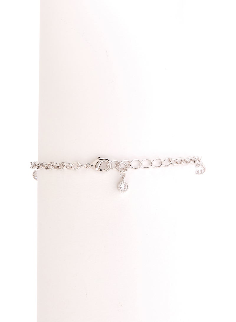 Infinity Jewels Women'S Silver Plated Crystal Chain Bracelet-Byssl077228-Silver - Image 2