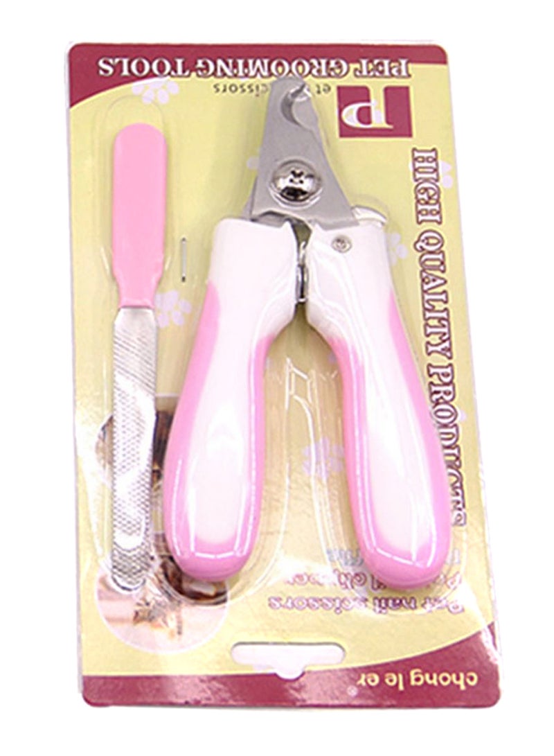 مقص أظافر مع مِبرد وردي/أبيض 17 x 8سم - Image 1