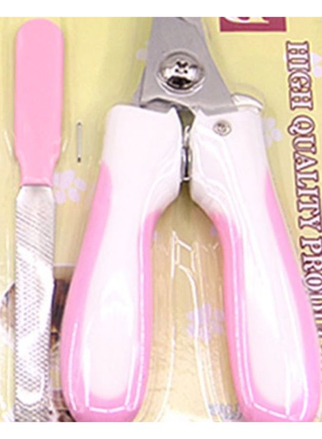 مقص أظافر مع مِبرد وردي/أبيض 17 x 8سم - Image 2
