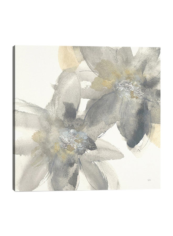 Flower Print Pattern Wall Picture Beige 30x30cm  - Image 1