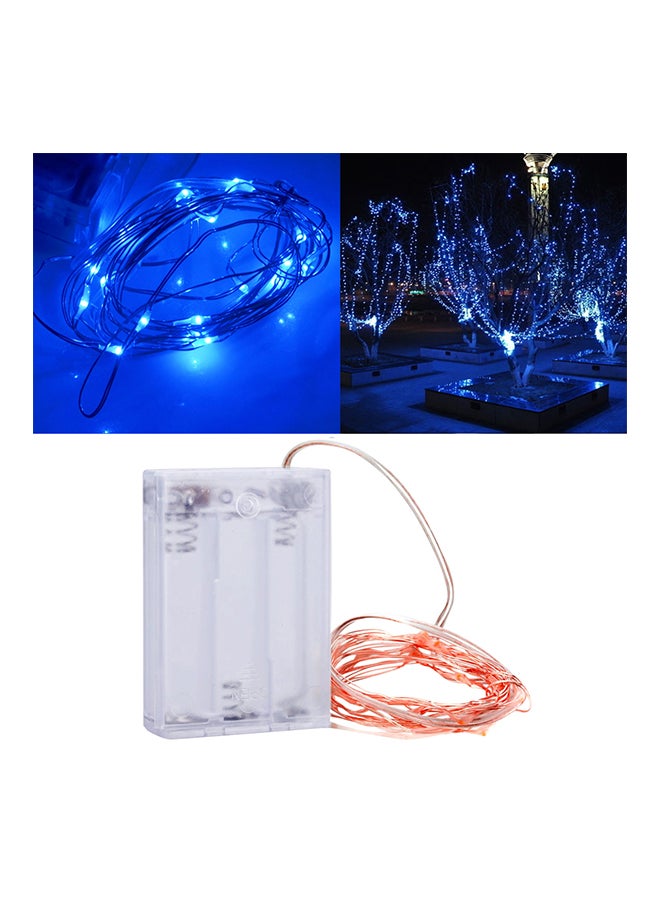 شريط بإضاءة LED مناسب للزينة يعمل بعدد 3 بطاريات X Aa مزود بسلك من النحاس أزرق 2متر  - Image 3